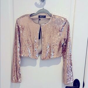 Glamorous Sequin Shrug jacket in Rose Gold- XS, BNWT!